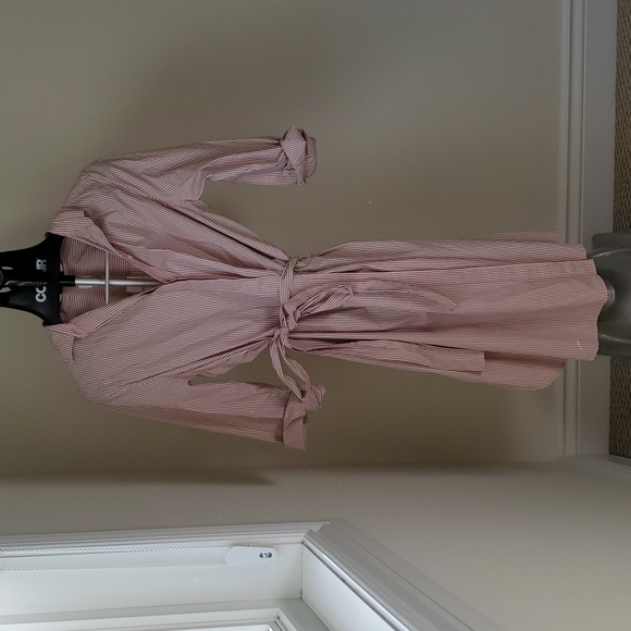 GAP Dresses & Skirts - Pink/grey striped Gap maternity shirt dress with pockets in size medium, NWT